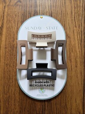 Sunday State Neutral Tone Hair Claw Clip Set - 4 Pack